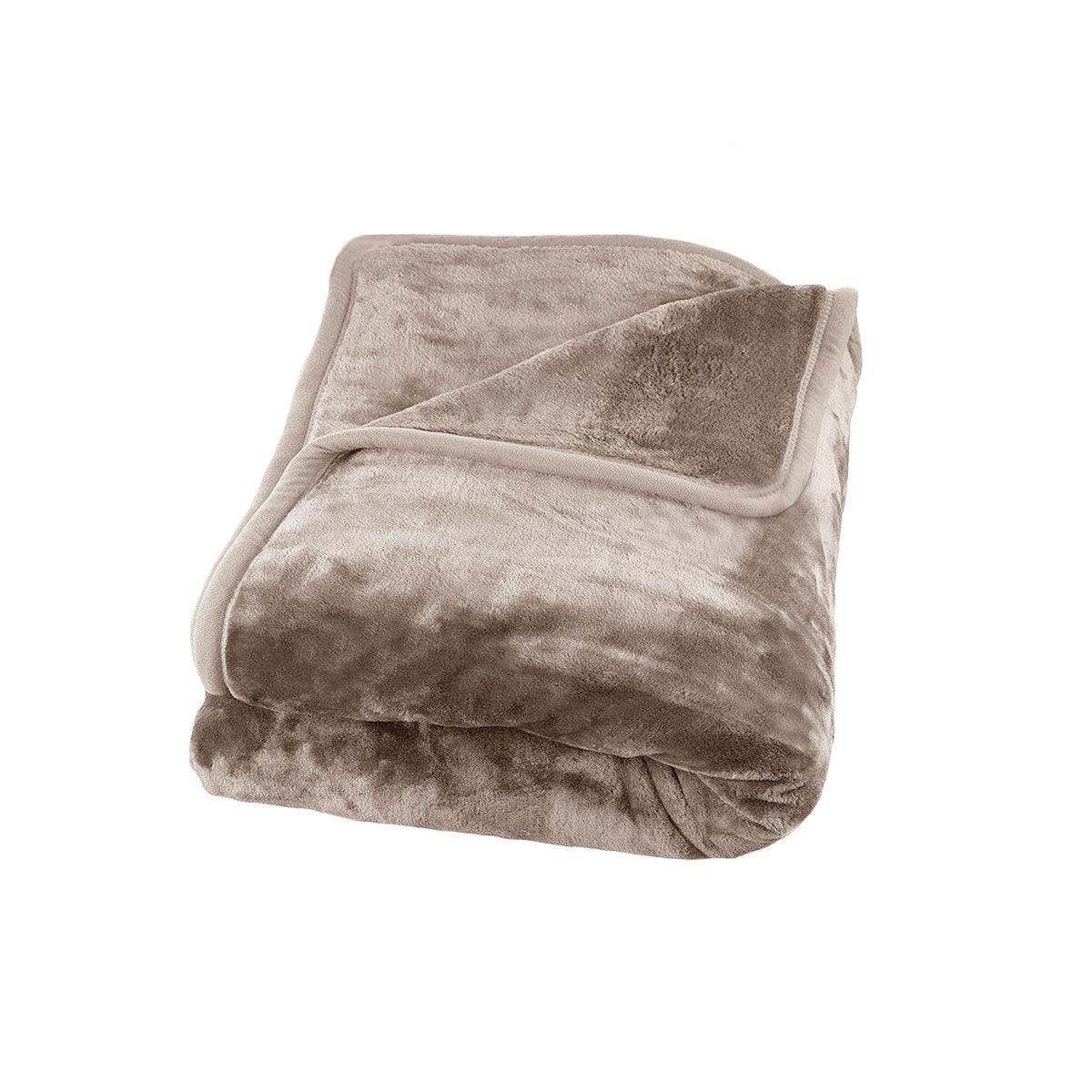 J Elliot Home 800GSM Luxury Winter Thick Mink Blanket Beige King - Harrogates