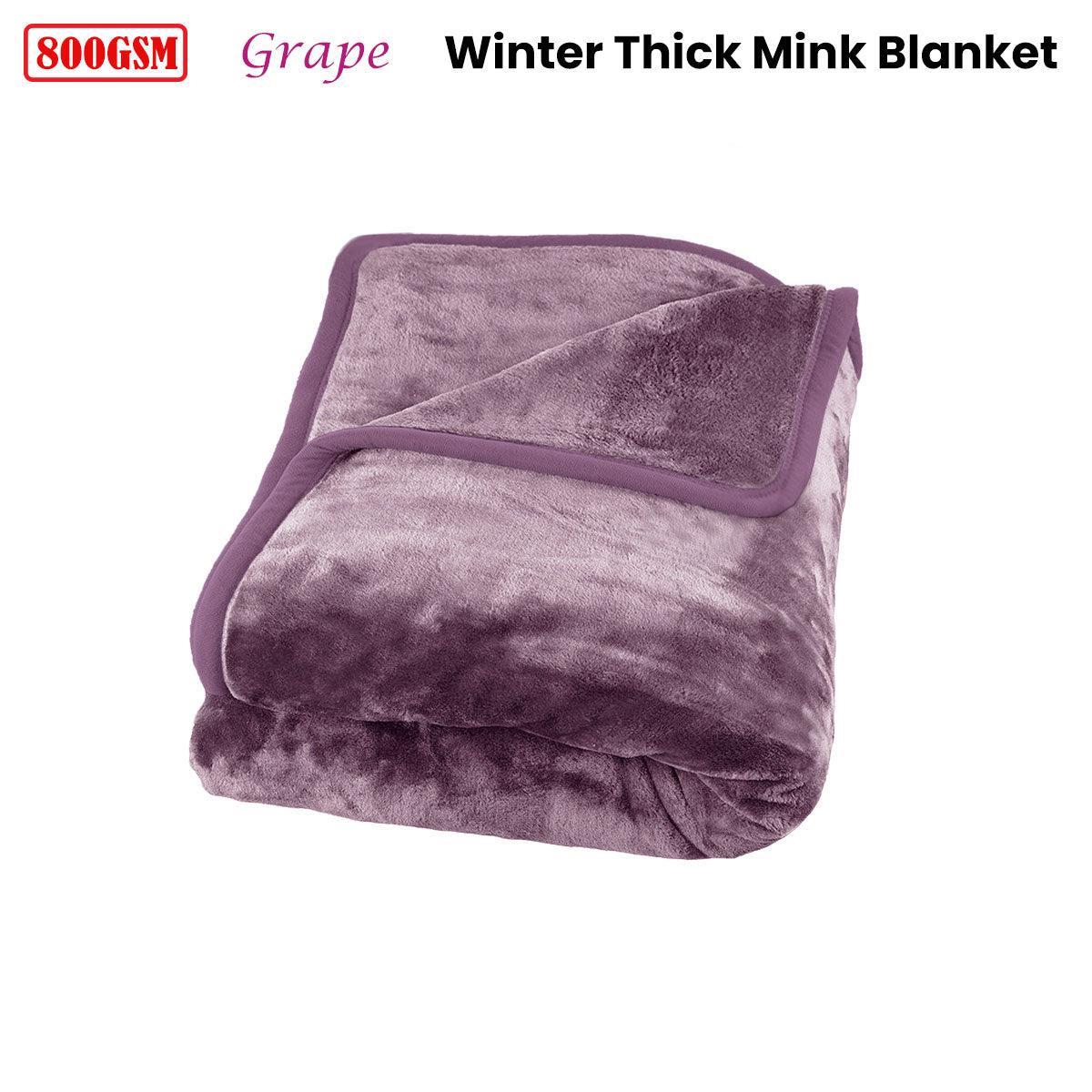 J Elliot Home 800GSM Luxury Winter Thick Mink Blanket Grape King - Harrogates