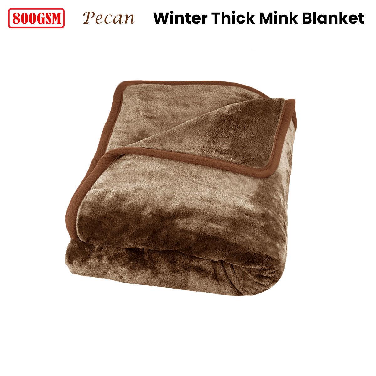 J Elliot Home 800GSM Luxury Winter Thick Mink Blanket Pecan King - Harrogates