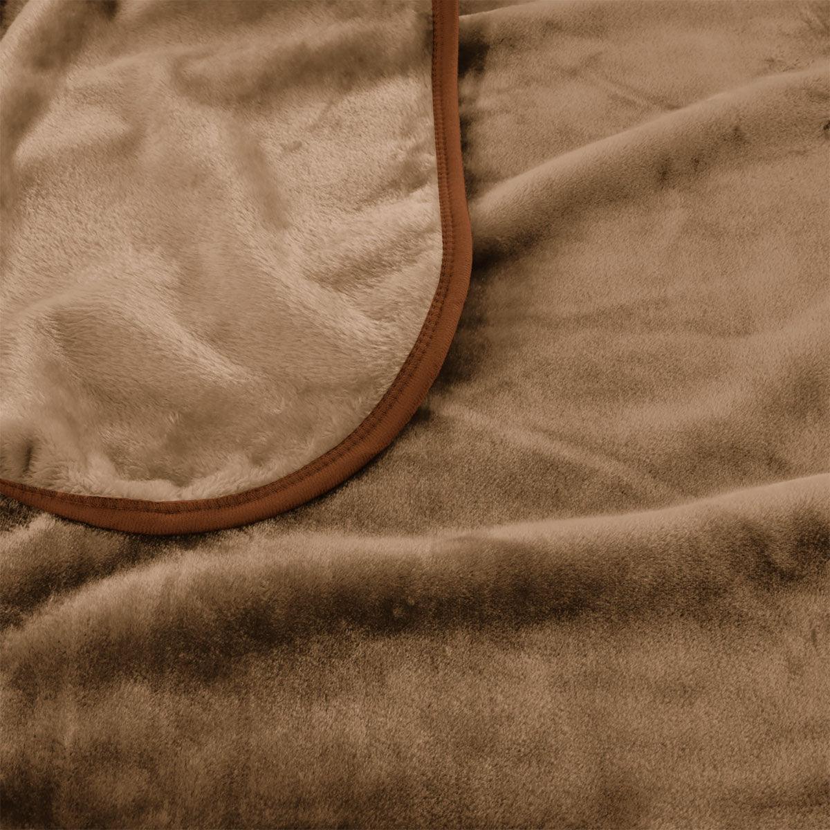 J Elliot Home 800GSM Luxury Winter Thick Mink Blanket Pecan King - Harrogates