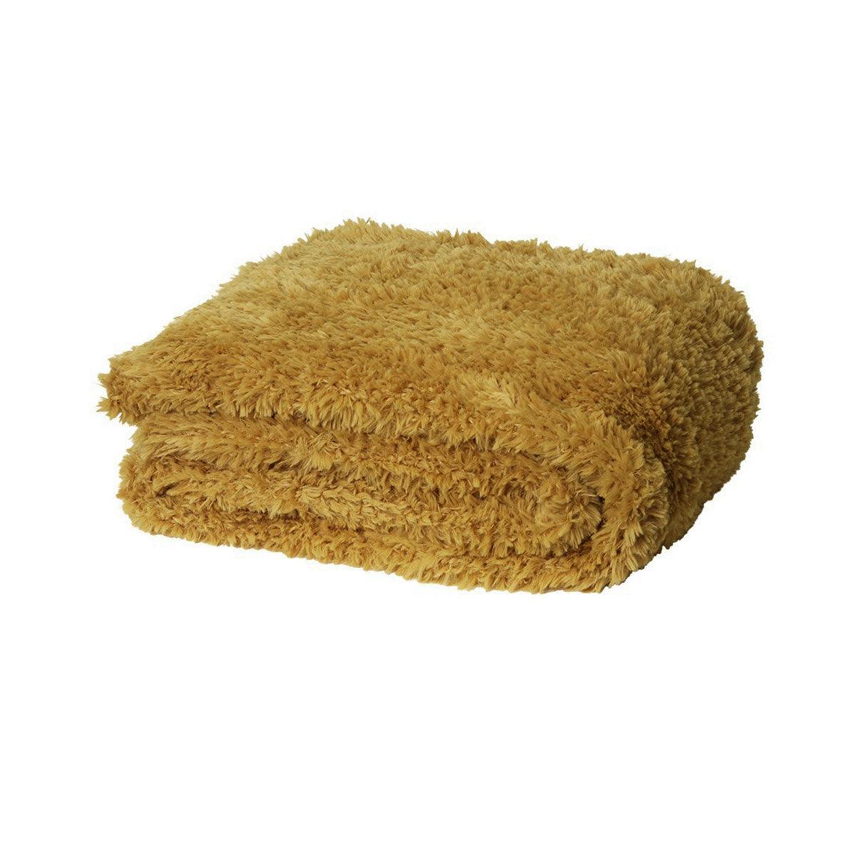 J.Elliot Home Eve Fur Knitted Throw Marigold - Harrogates