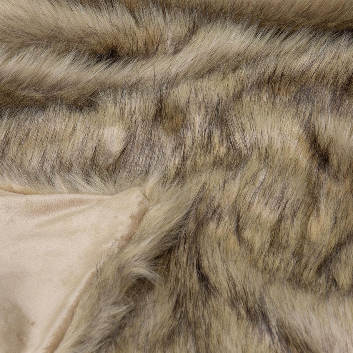 J.Elliot Home Grizzly Brown Faux Fur Throw - Harrogates