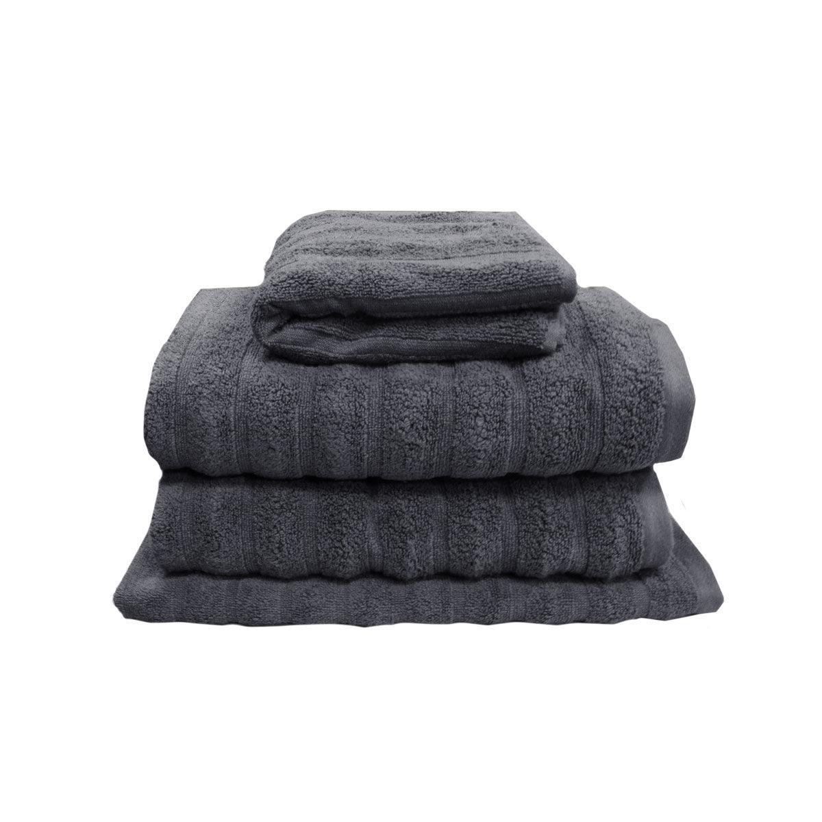 J Elliot Home Set of 4 George Collective Cotton Bath Towel Set Ash - Harrogates