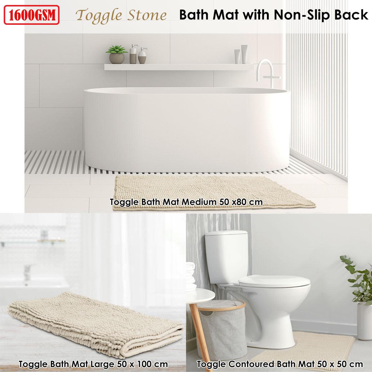 Toggle Microfiber Bath Mat Medium Stone - Harrogates
