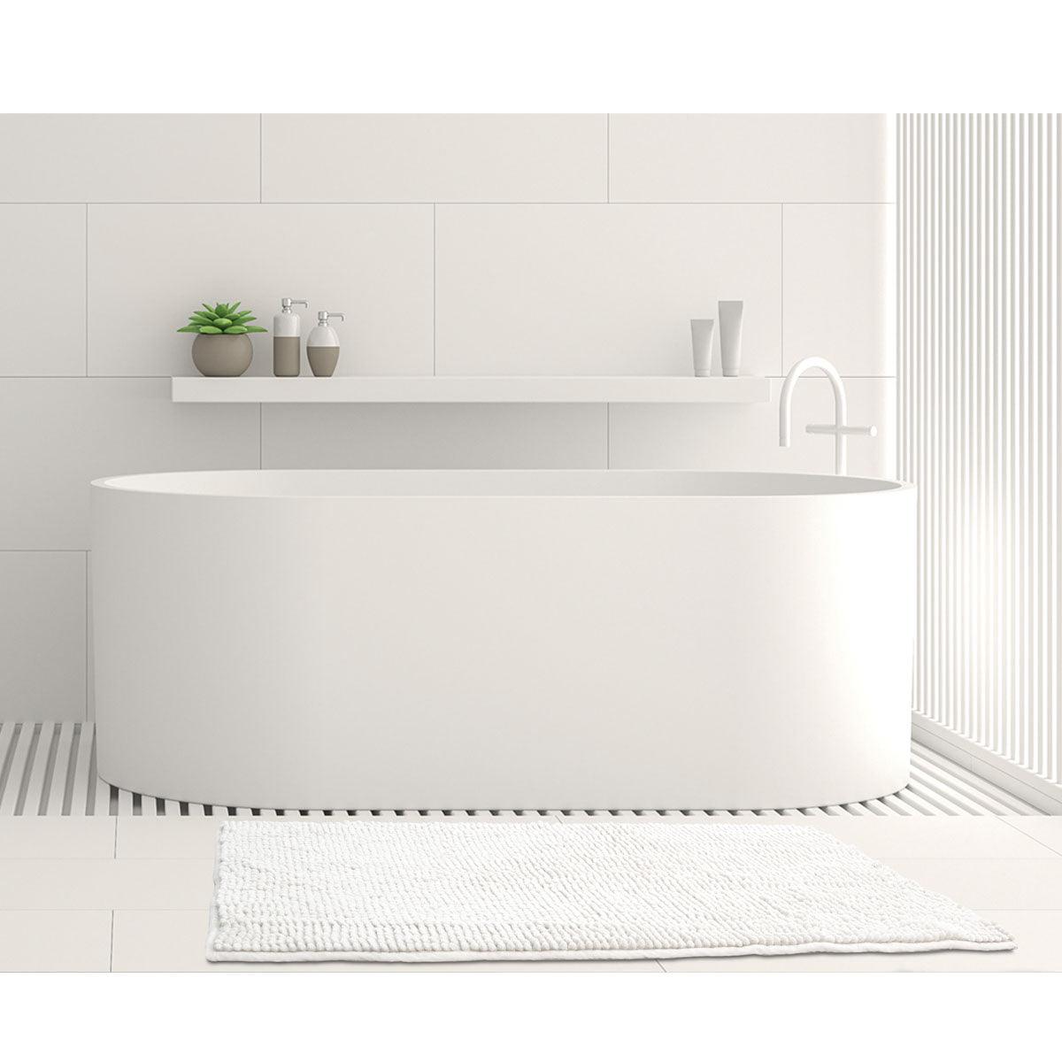 Toggle Microfiber Bath Mat Medium White - Harrogates