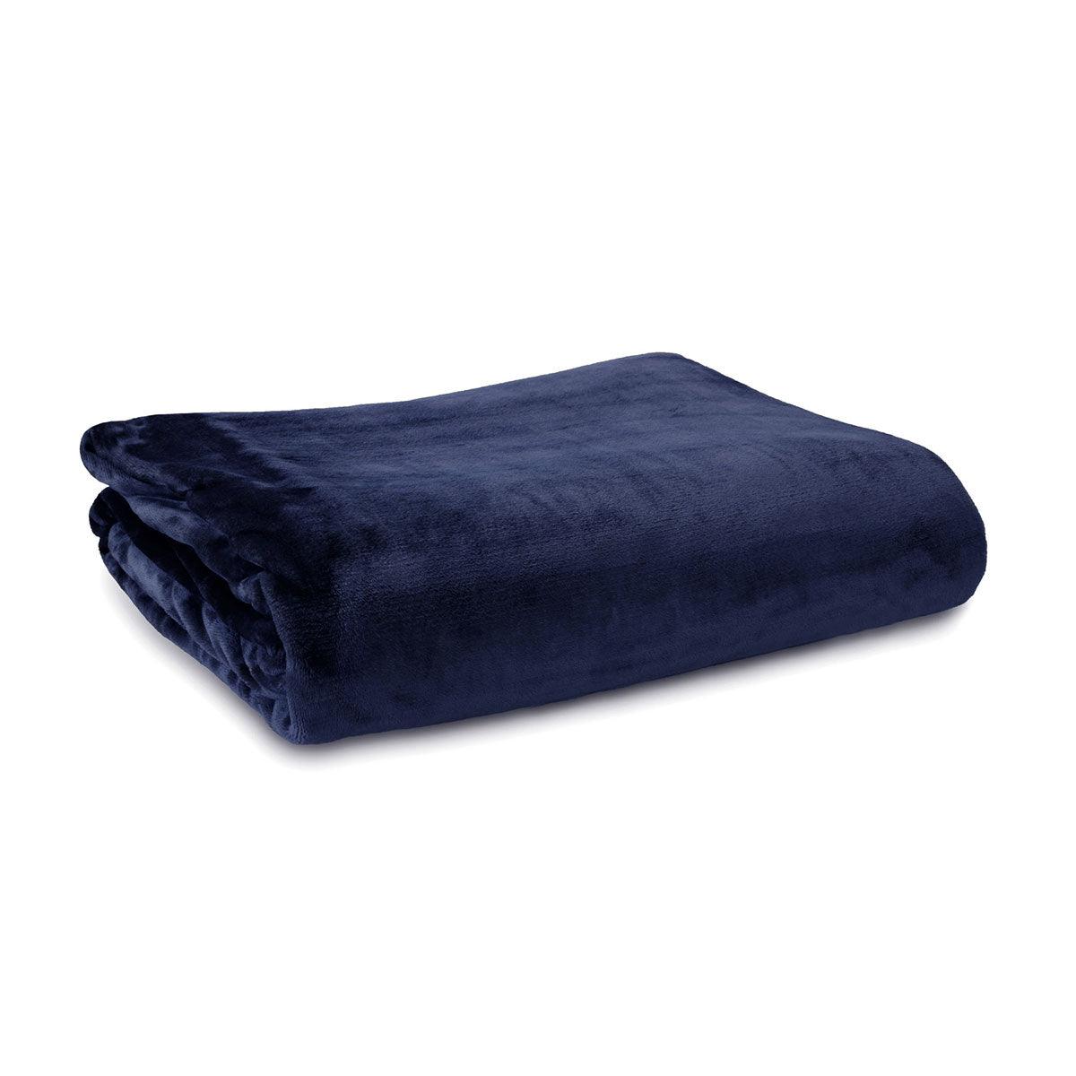 Ardor Lucia Luxury Push Blanket Navy Queen - Harrogates