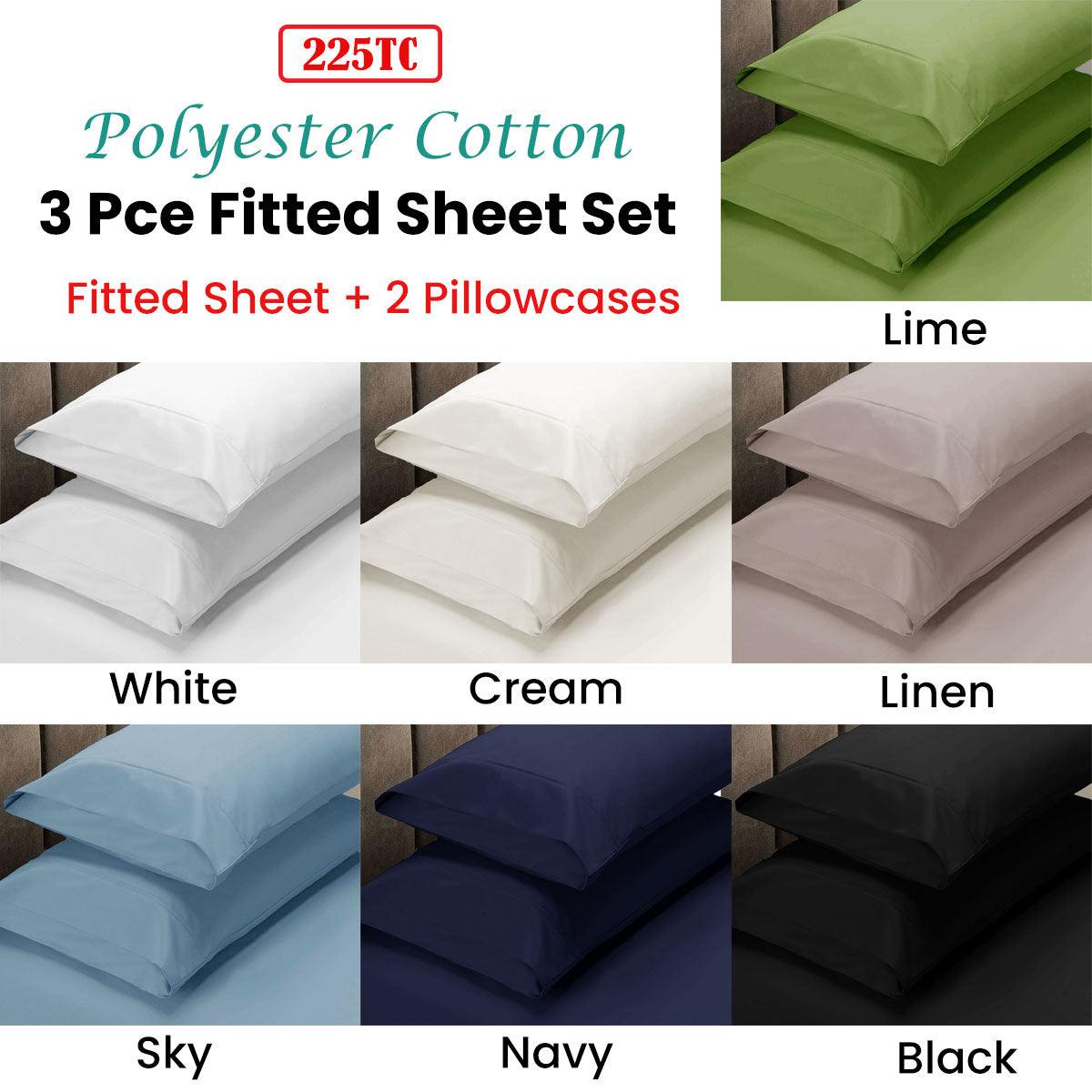 Apartmento 225TC Fitted Sheet Set King Black plus 2 Pillowcases - Harrogates