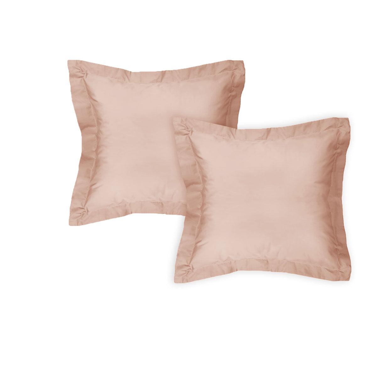 Algodon Pair of 300TC Cotton European Pillowcases Pink - Harrogates