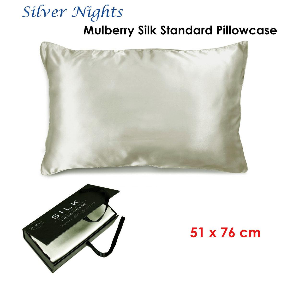 Ardor Mulberry Silk Standard Pillowcase Silver Nights - Harrogates