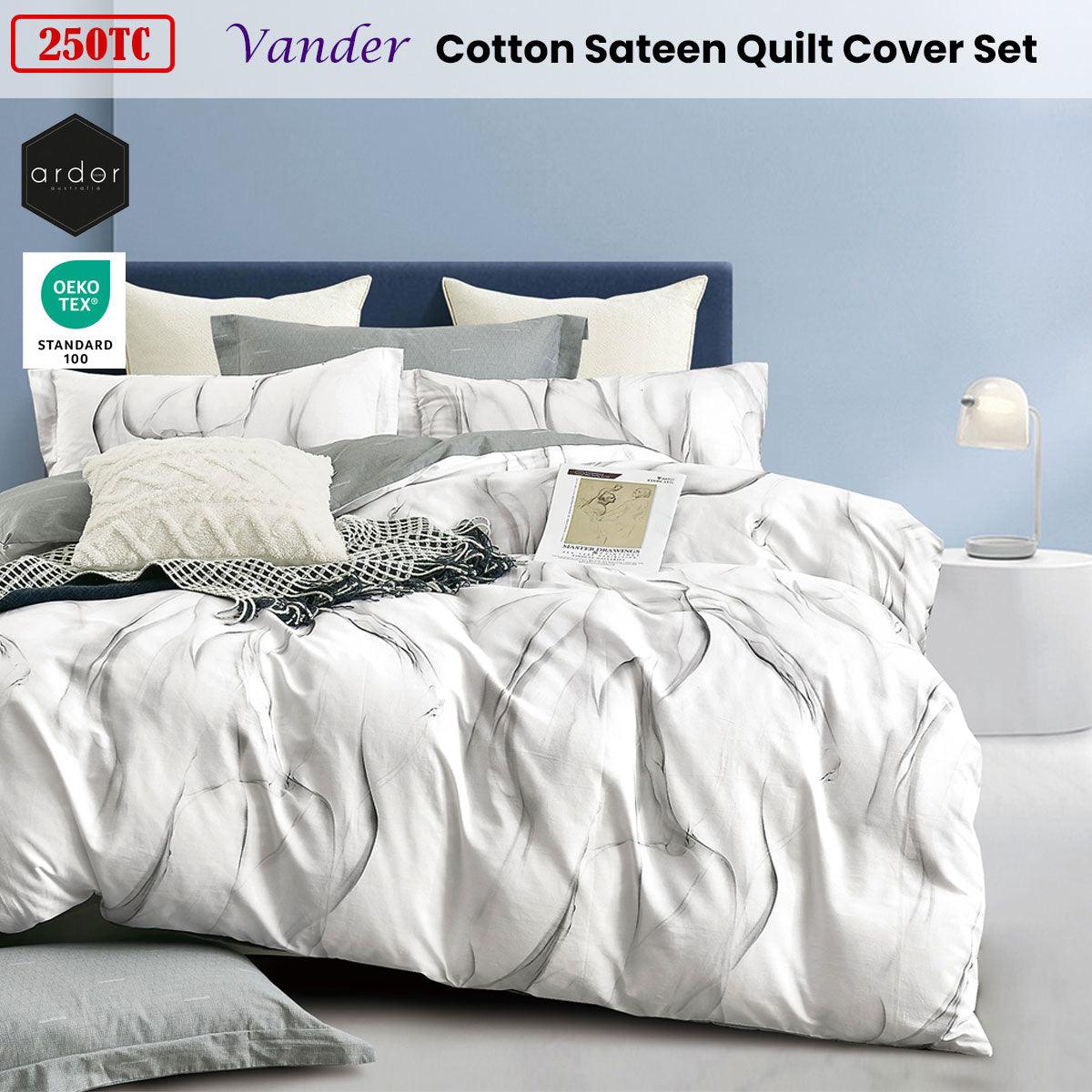 Ardor 250TC Vander Cotton Sateen Quilt Cover Set Queen - Harrogates