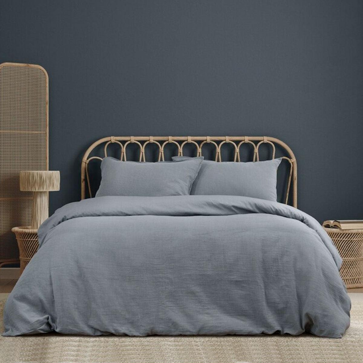 Ardor Earth Grey Cotton Gauze Quilt Cover Set King - Harrogates