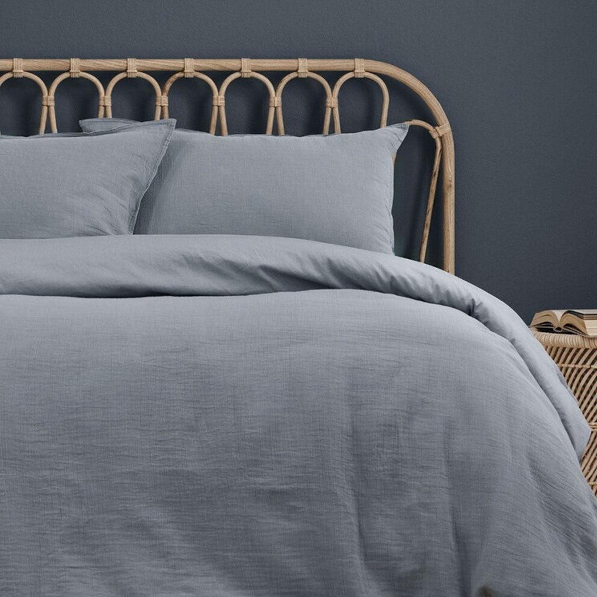 Ardor Earth Grey Cotton Gauze Quilt Cover Set King - Harrogates