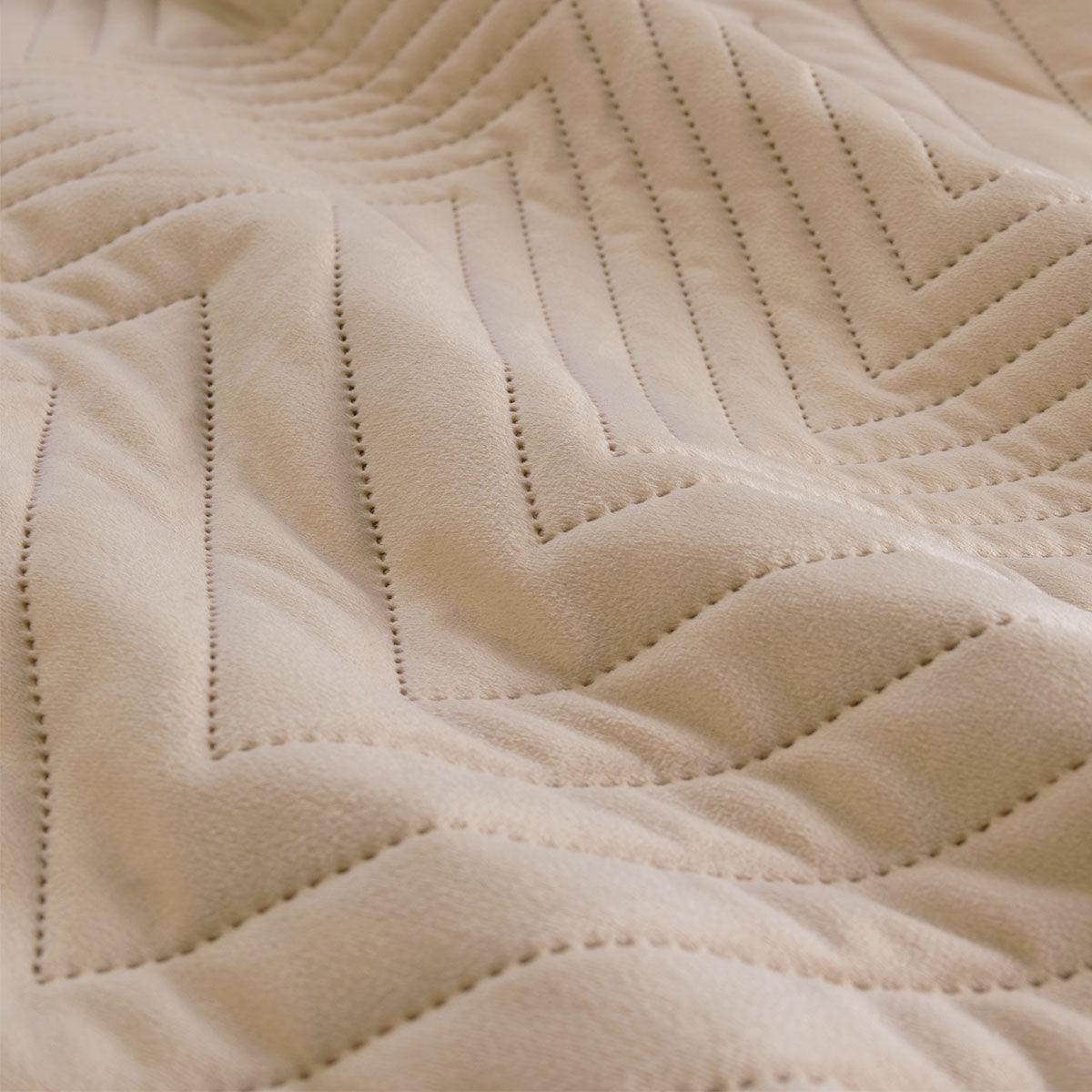 Ardor Hana Champagne Embossed Velvet Quilt Cover Set Queen - Harrogates