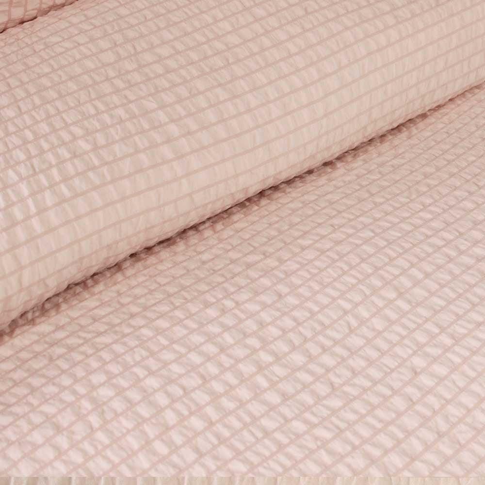 Ardor Ingrid Blush Seersucker Stripe Quilt Cover Set Single - Harrogates