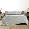 Ardor Striped Faux Fur Grey Super Soft Quilt Cover Set King - Harrogates