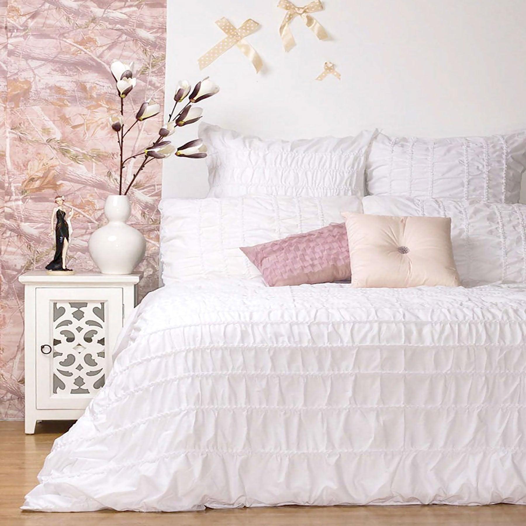 Ardor Tuscany White Quilt Cover Set QUEEN - Harrogates