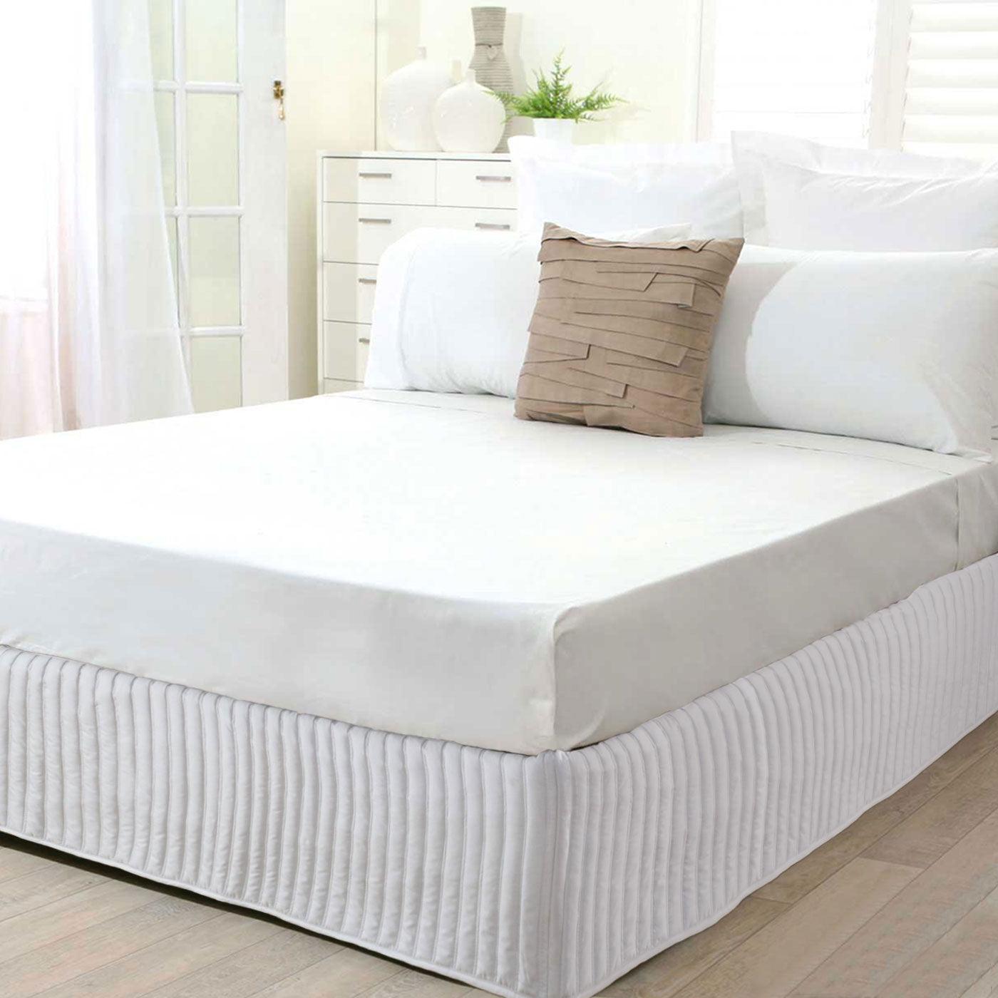 Ardor Quilted Valance White SINGLE - Harrogates