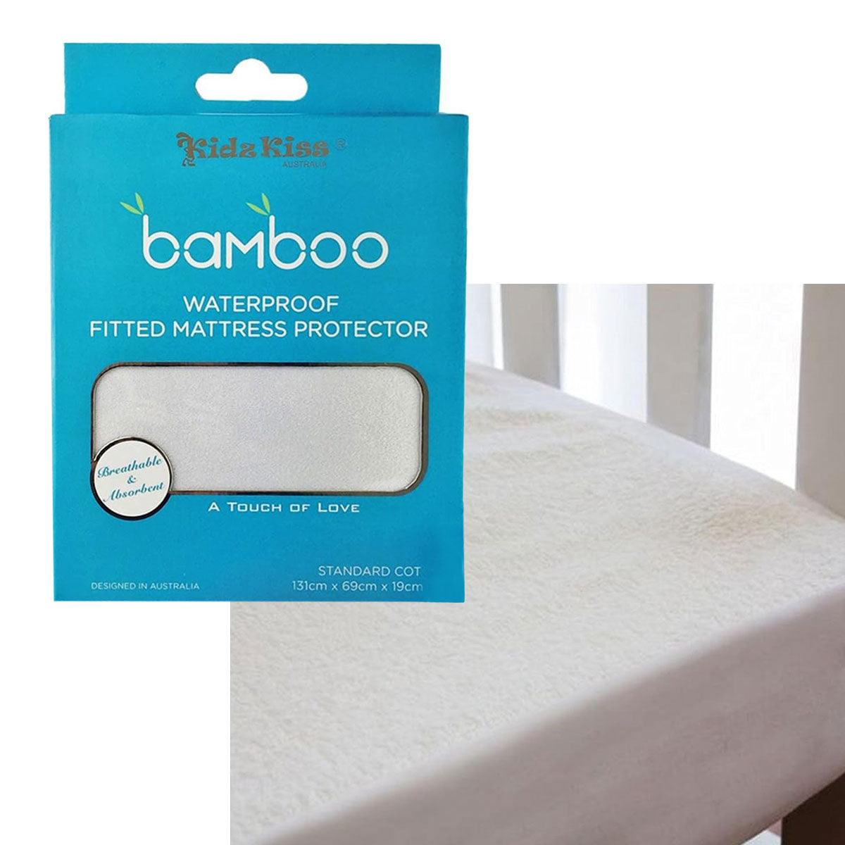 Waterproof Fitted Mattress Protector Standard Cot Size 131x69x19cm - Harrogates