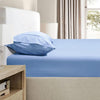 Ramesses 2000TC Bamboo Embossed Fitted Sheet Combo Set Mid Blue King - Harrogates