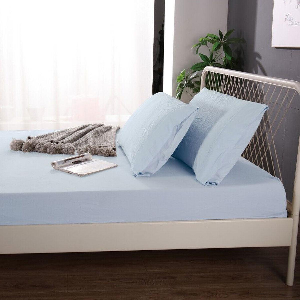 Ramesses 1000TC Linen Bamboo Fitted Sheet Combo Set Plein Air Queen - Harrogates