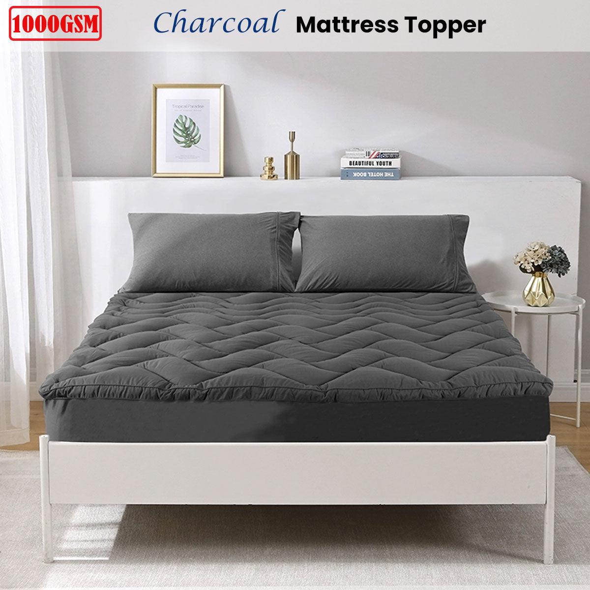 Ramesses 1000GSM Charcoal Mattress Topper Double - Harrogates
