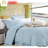 Ramesses Bamboo Cotton Quilt Cover Set Pearl Blue Queen - Harrogates
