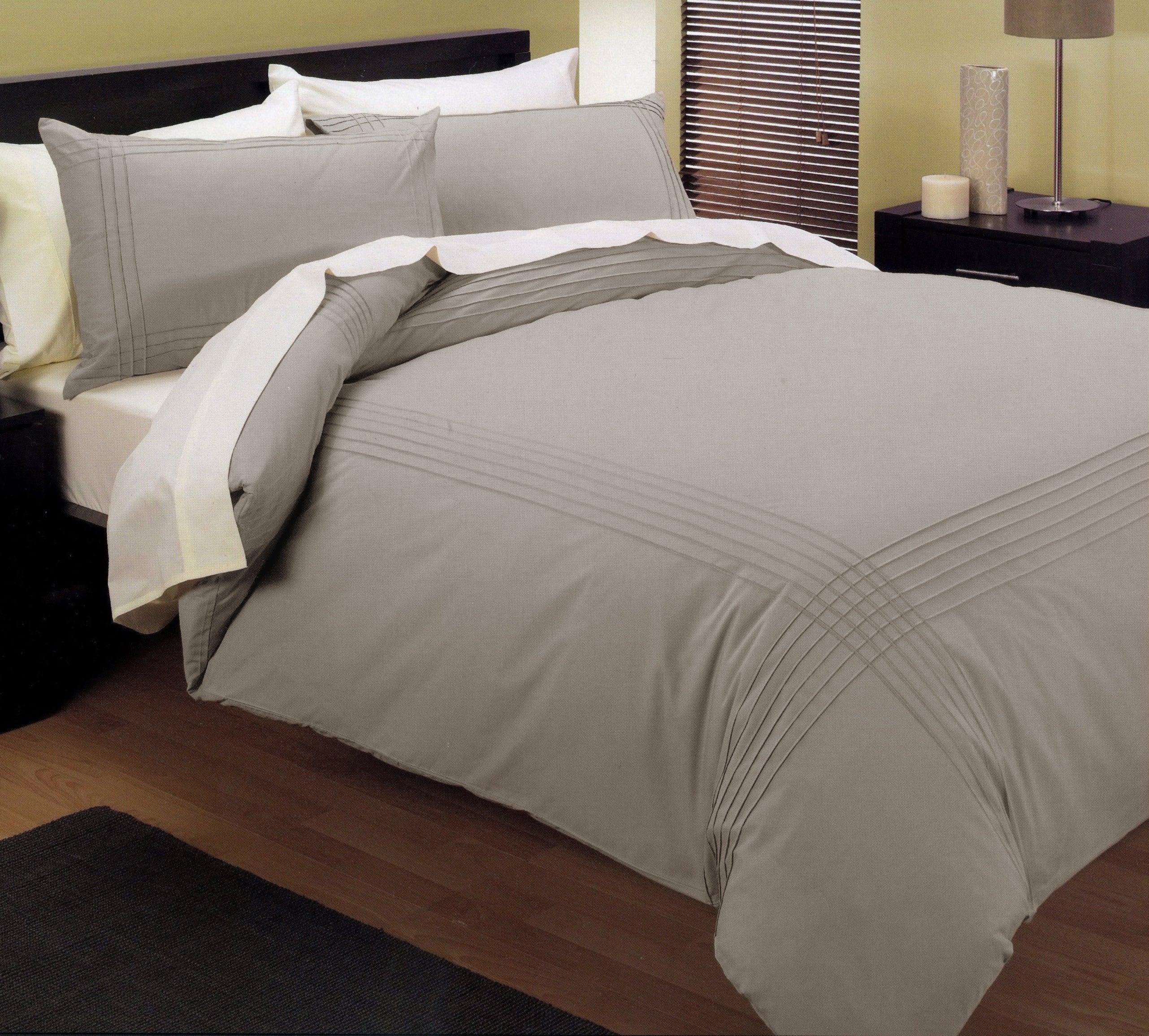 Kingtex Pintuck Quilt Cover Set Linen Double - Harrogates