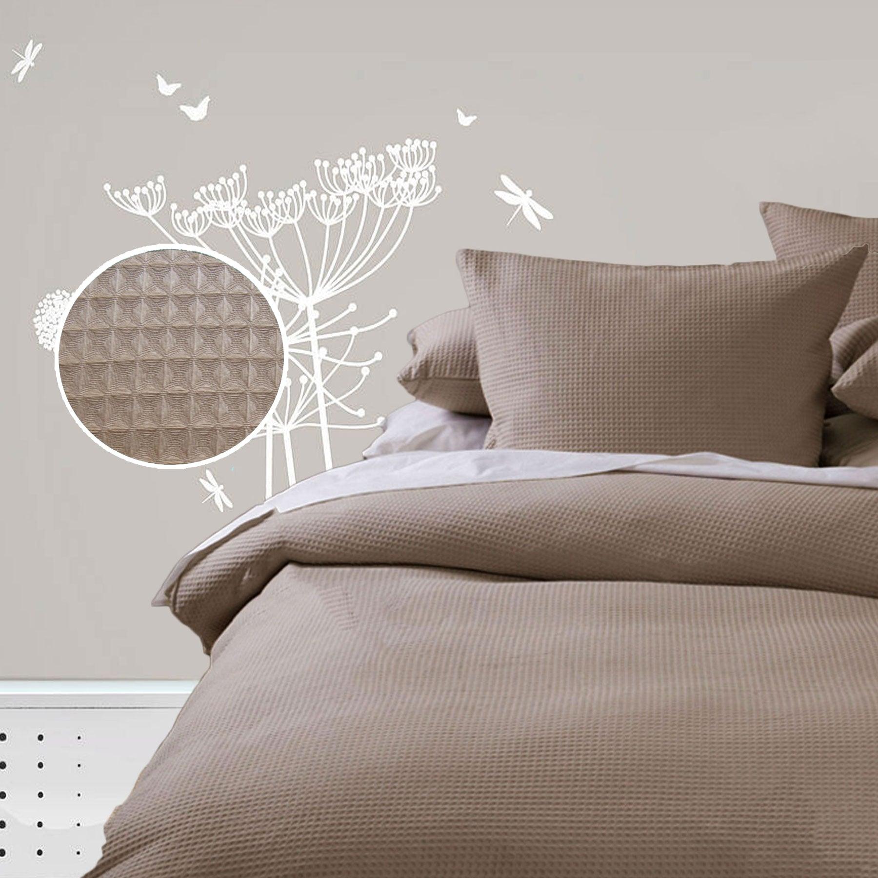 Waffle Quilt Cover Set - Linen - Queen - Harrogates