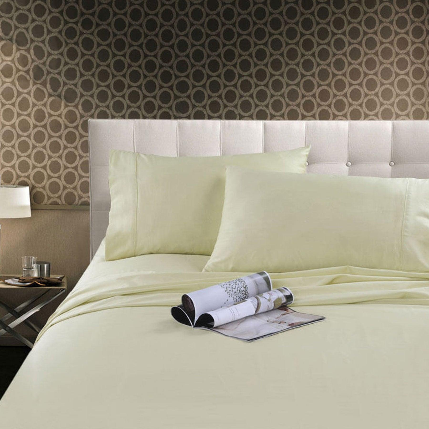 Kingtex 300TC Cotton Sheet Set Cream King - Harrogates