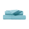 Kingtex Ultra-Soft Micro Flannel Sheet Set 40 cm Wall Aqua King Single - Harrogates