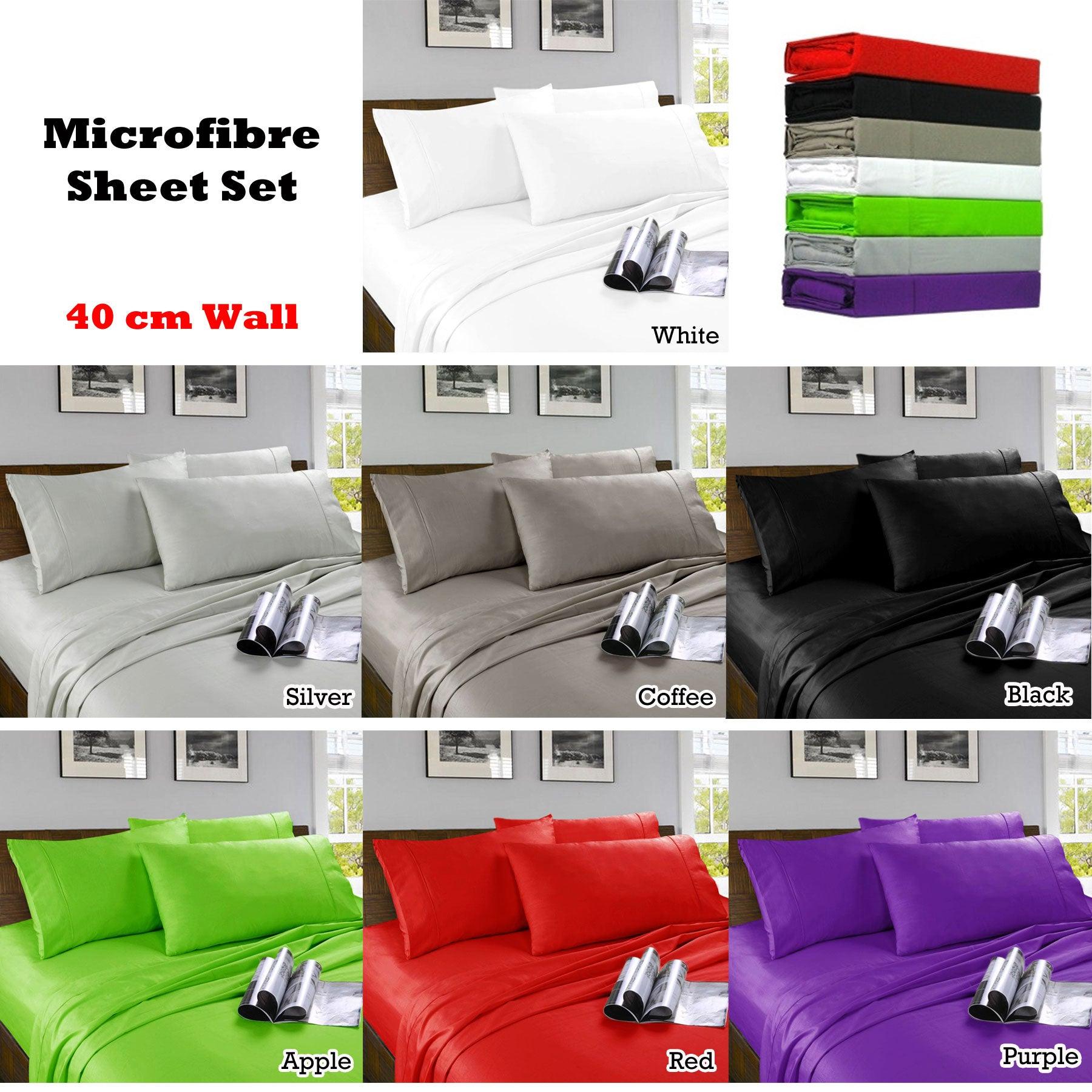 Kingtex Microfibre Sheet Set Red Double - Harrogates