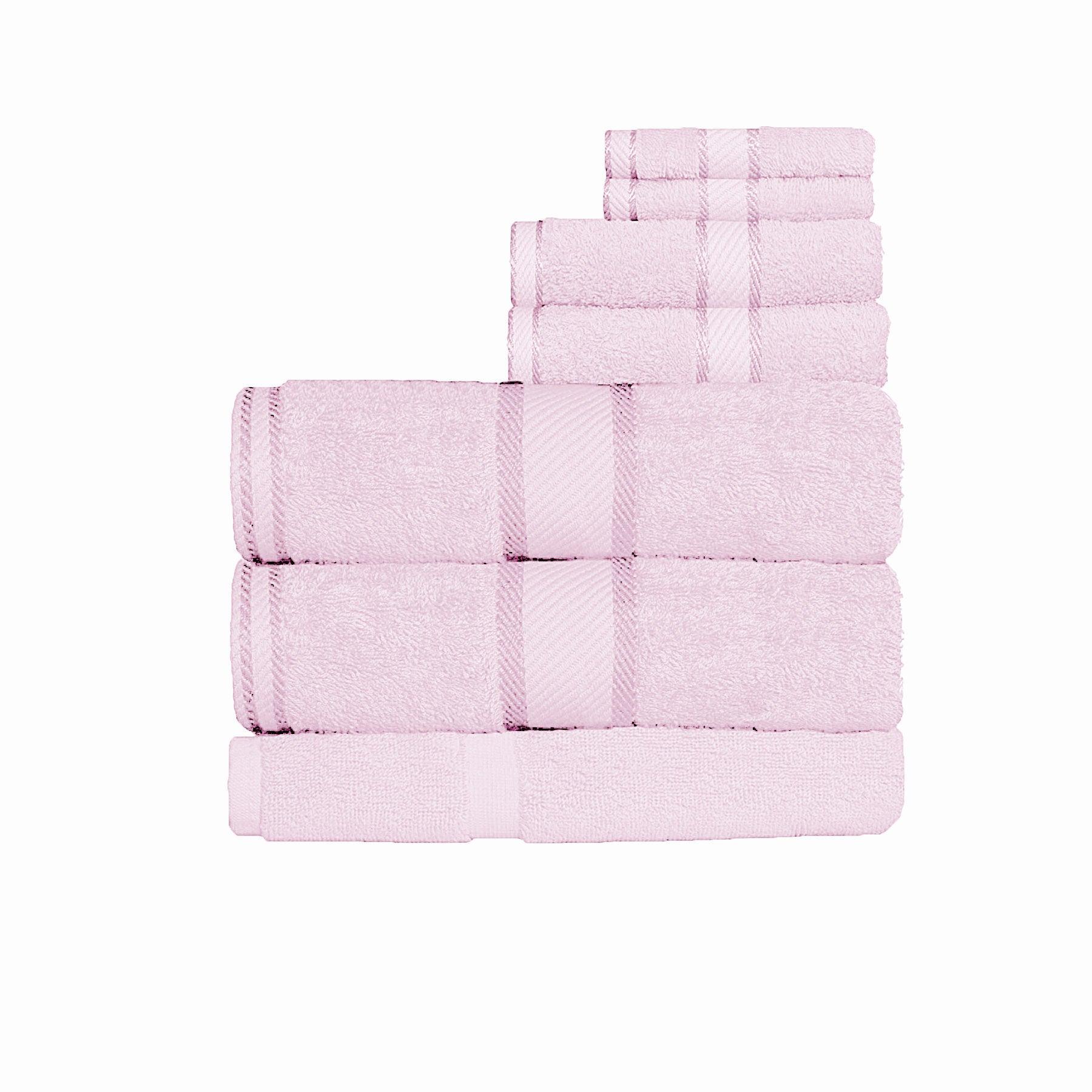 Kingtex 550gsm Cotton 7 Pce Bath Sheet Set Baby Pink - Harrogates