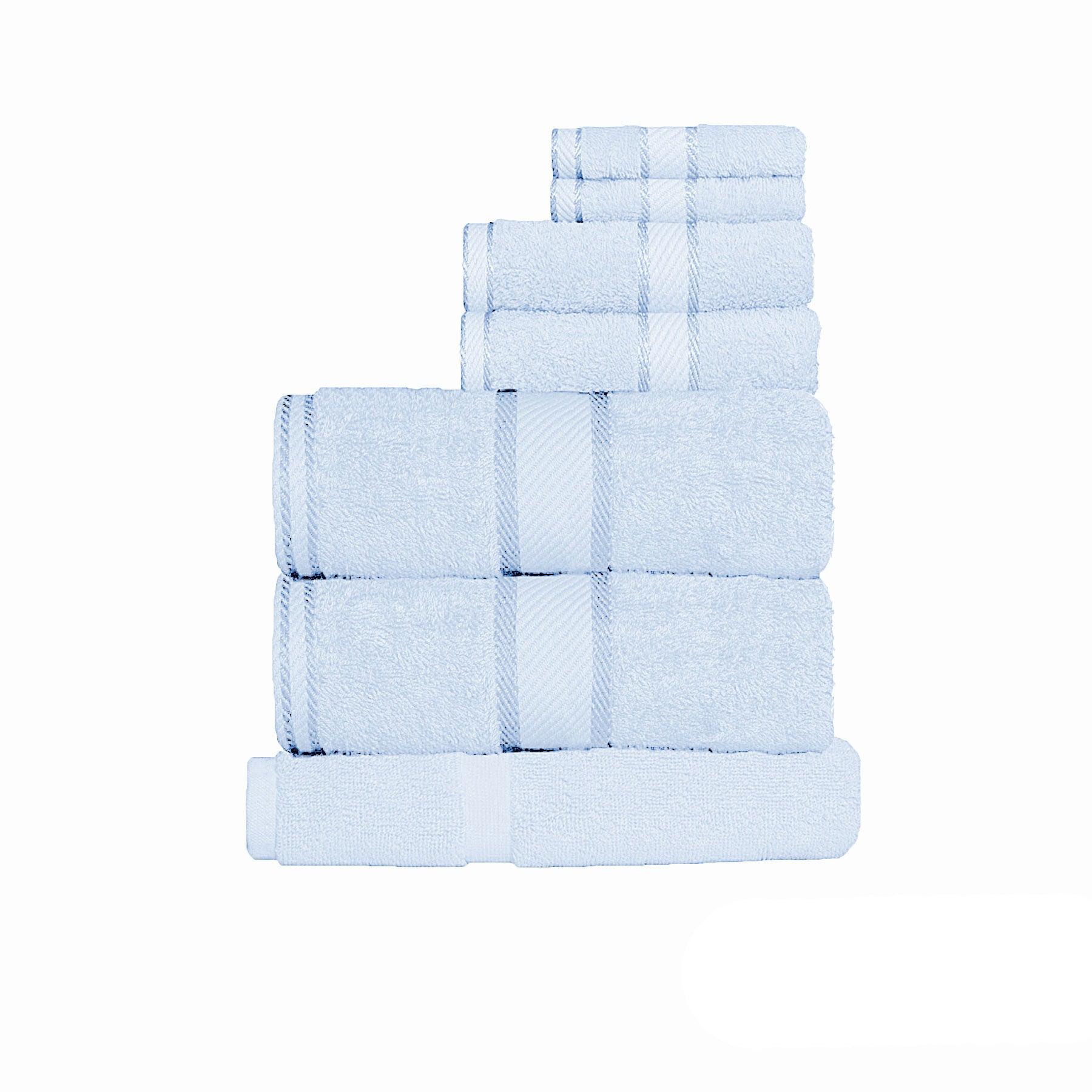 Kingtex 550gsm Cotton 7 Pce Towel Set Baby Blue - Harrogates