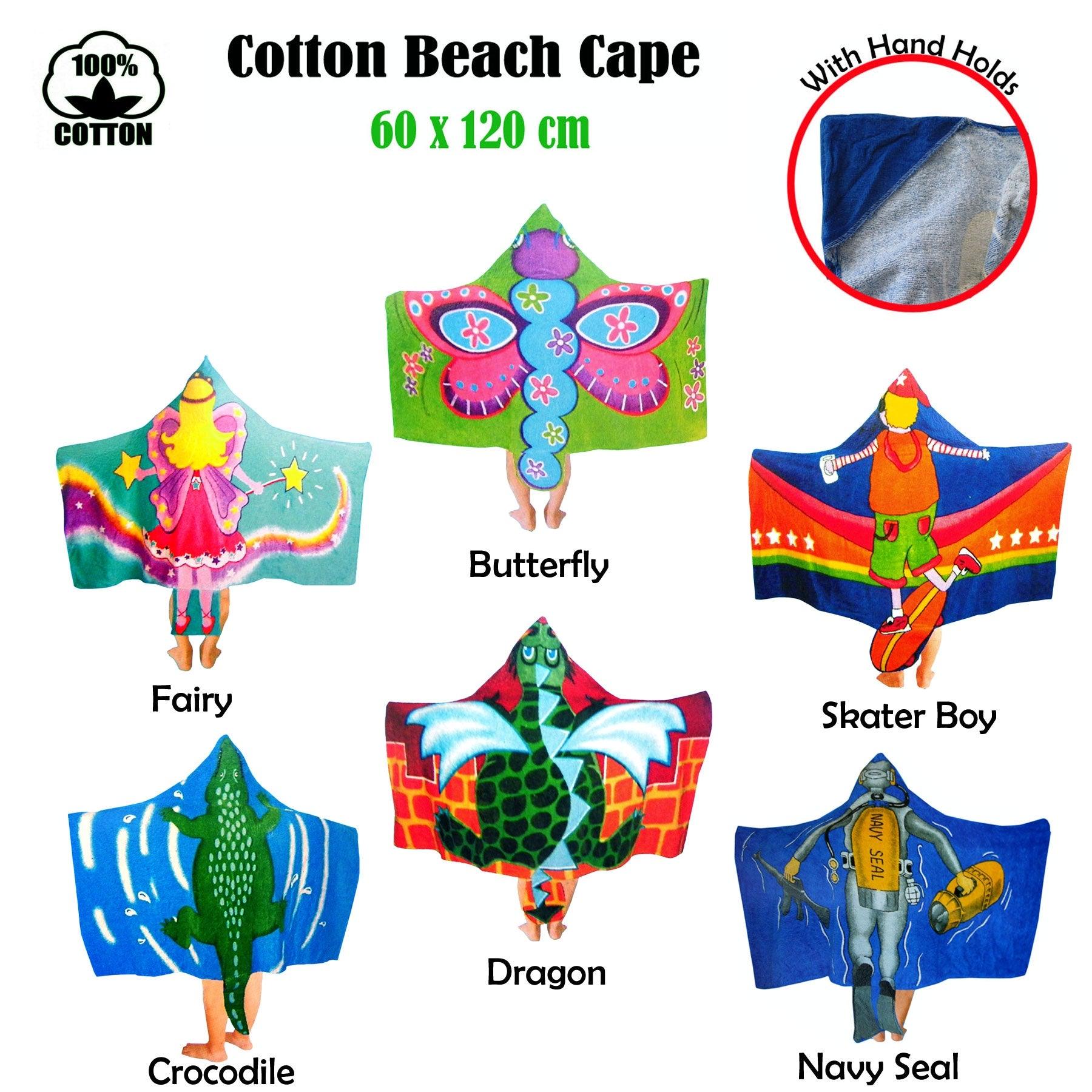 Kids Cotton Velour Beach Cape Dragon - Harrogates