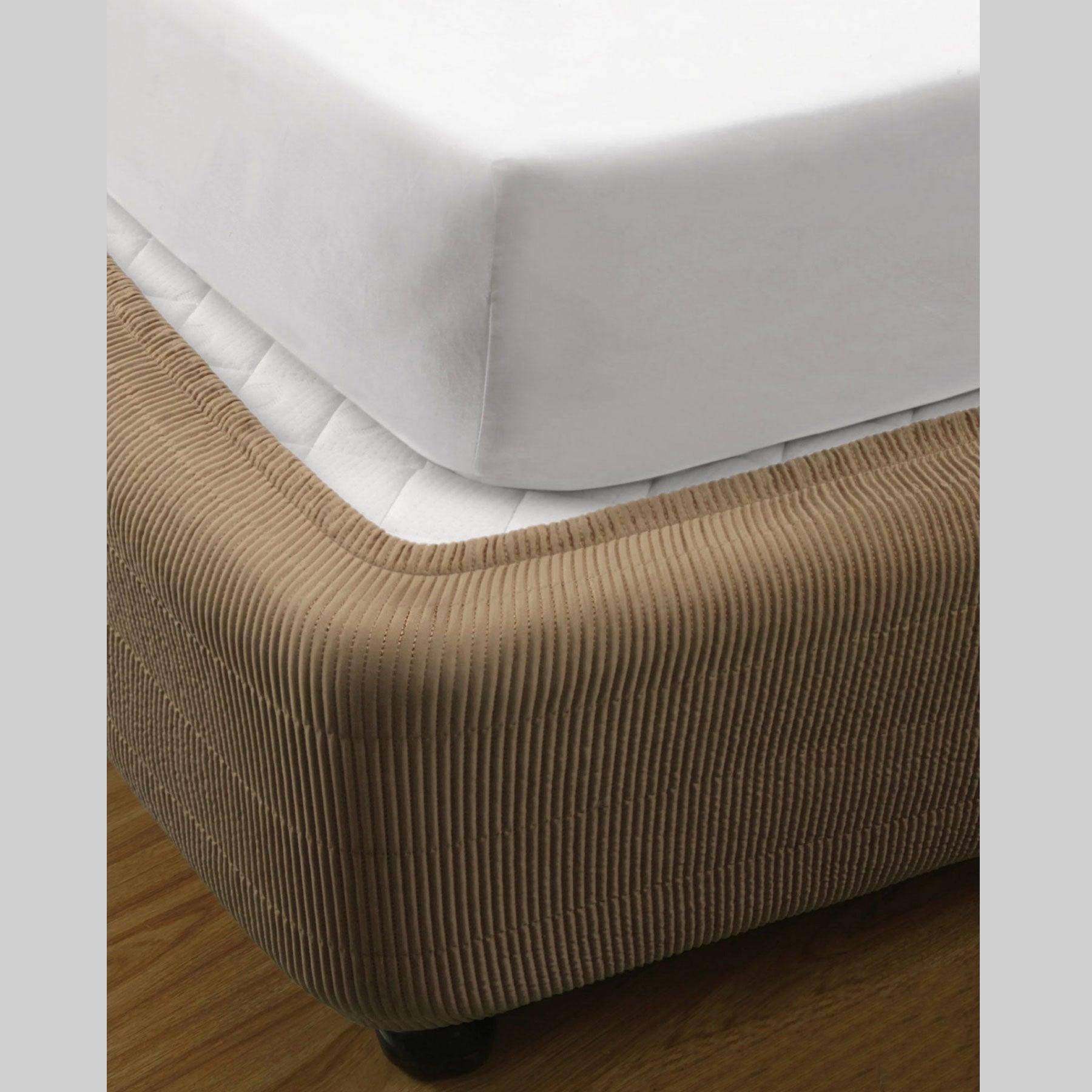 Ramesses Vertical Quilted Valance Mocha KING SINGLE - Harrogates