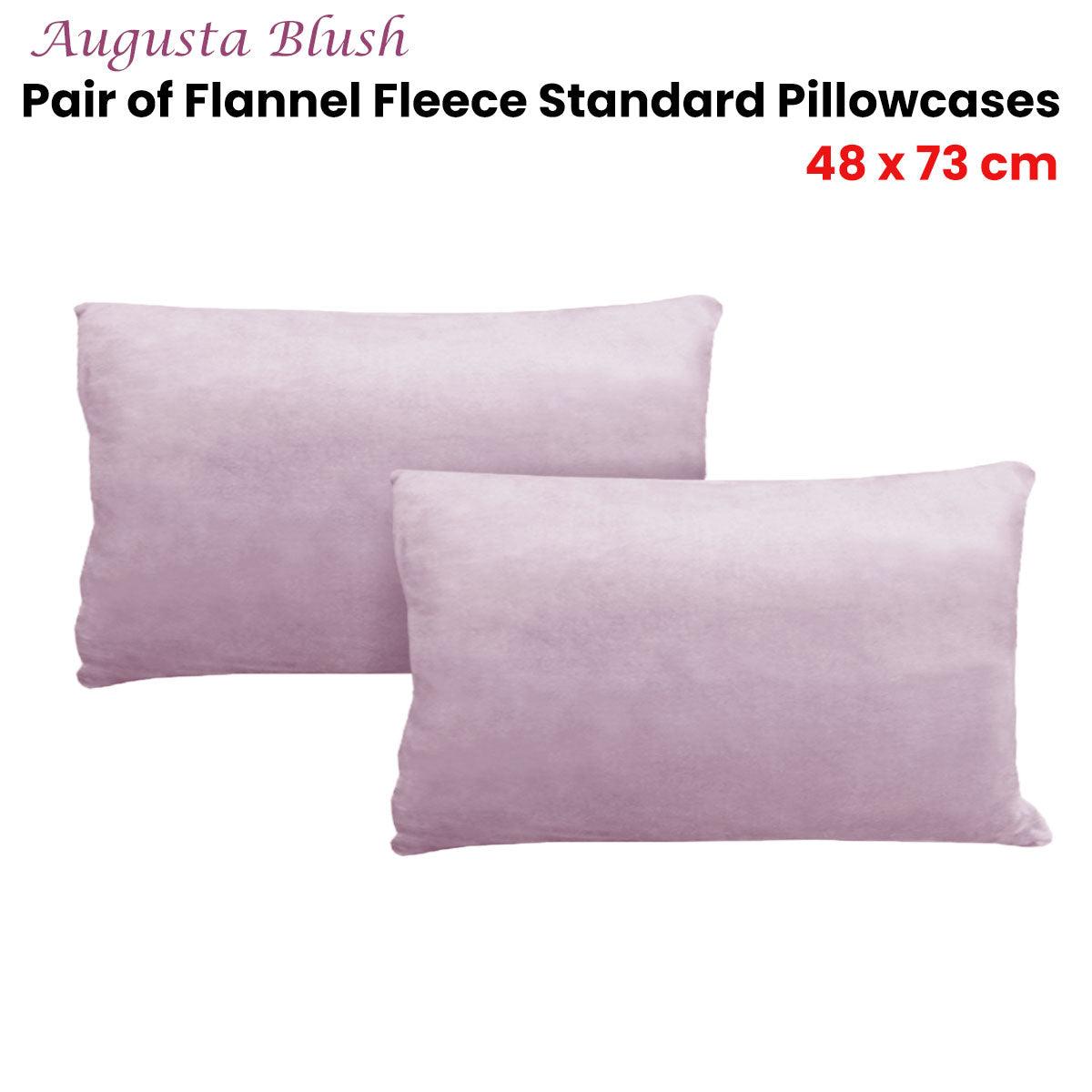 Alastairs Augusta Blush Pair of Flannel Fleece Standard Pillowcases - Harrogates