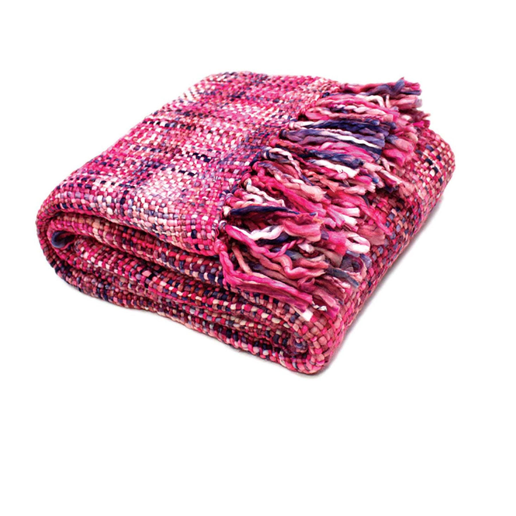 Rans Oslo Knitted Weave Throw 127x152cm - Barbie Doll - Harrogates