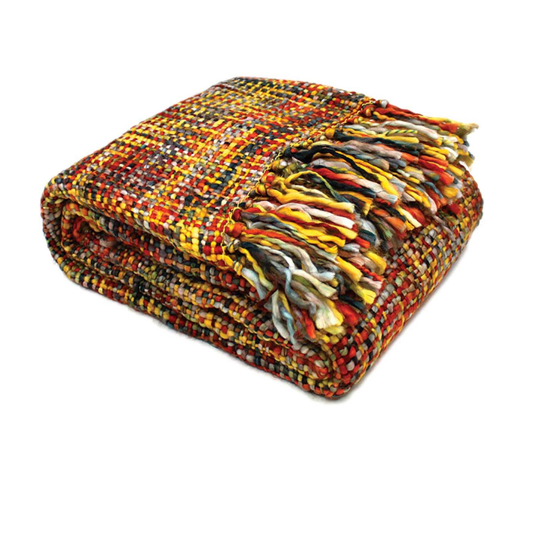 Rans Oslo Knitted Weave Throw 127x152cm - Bush Fire - Harrogates