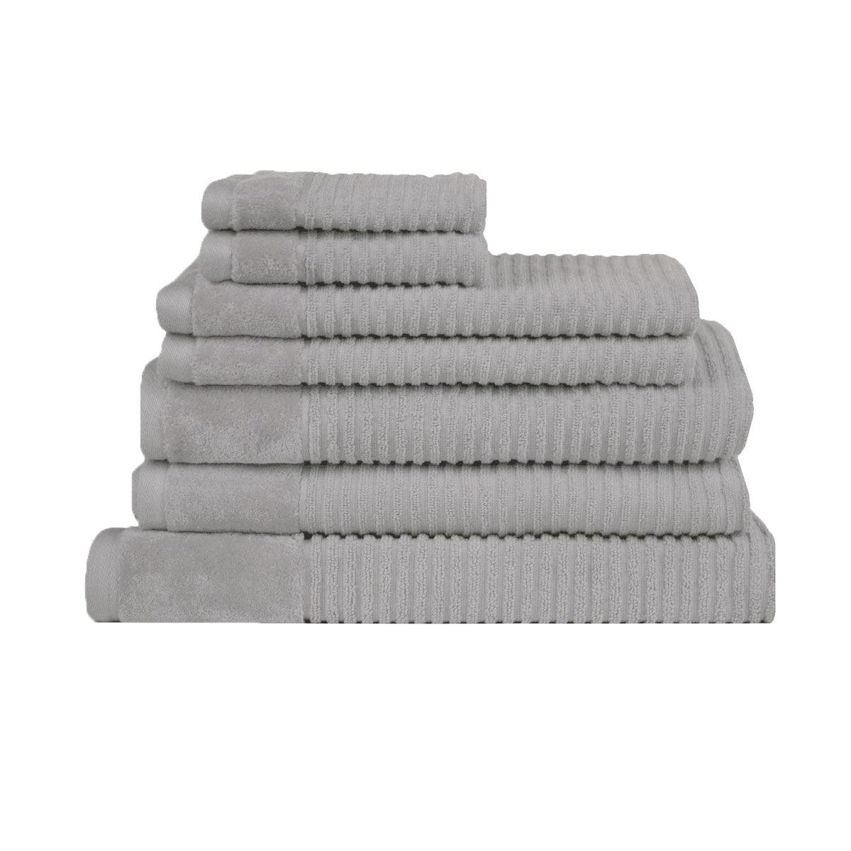 Royal Excellency 7 Piece Cotton Bath Towel Set - Silver - Harrogates
