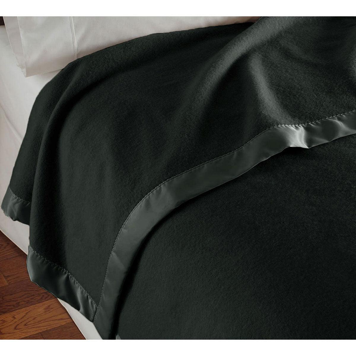 400GSM Luxury Wool Blanket Charcoal Queen - Harrogates