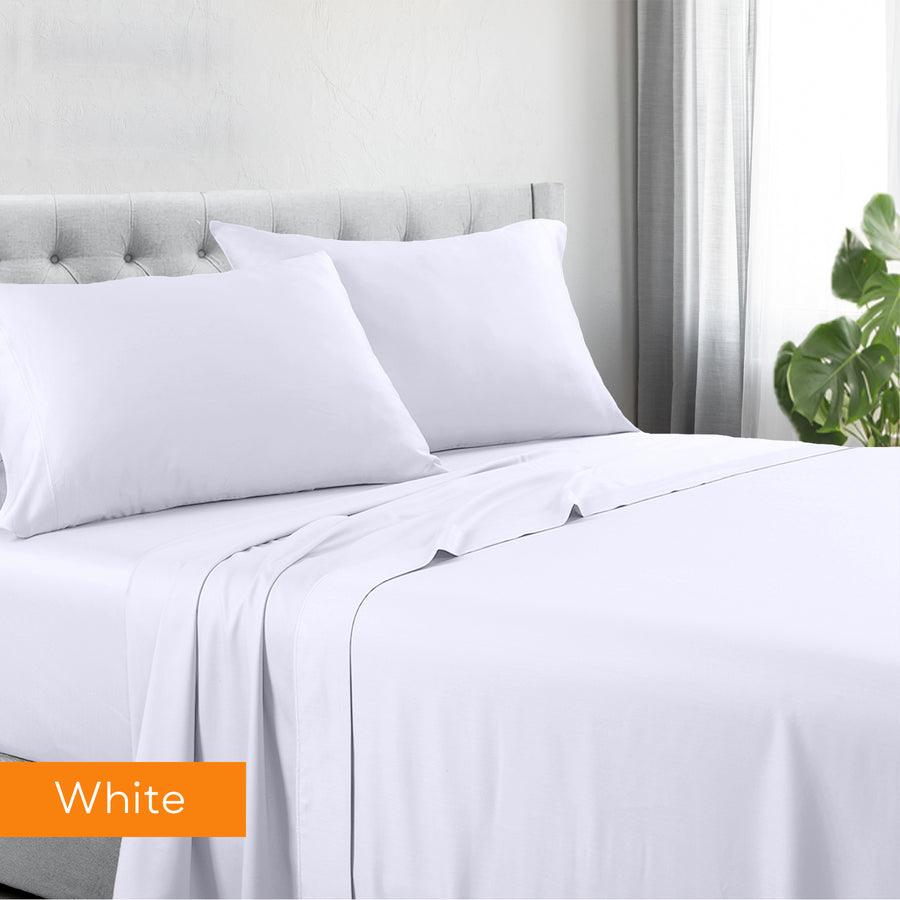 1200tc hotel quality cotton rich sheet set double white - Harrogates