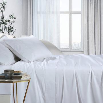 1000tc bamboo cotton sheet set double white - Harrogates