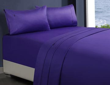 1000tc egyptian cotton 1 fitted sheet and 2 pillowcases king violet - Harrogates