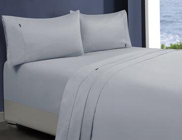 1000tc egyptian cotton 1 fitted sheet and 2 pillowcases single silver - Harrogates