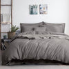 luxurious linen cotton quilt cover set queen grey - Harrogates