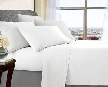 ultra soft microfibre sheet set double white - Harrogates