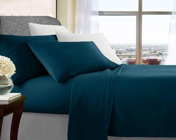ultra soft microfibre sheet set king single sailor blue - Harrogates