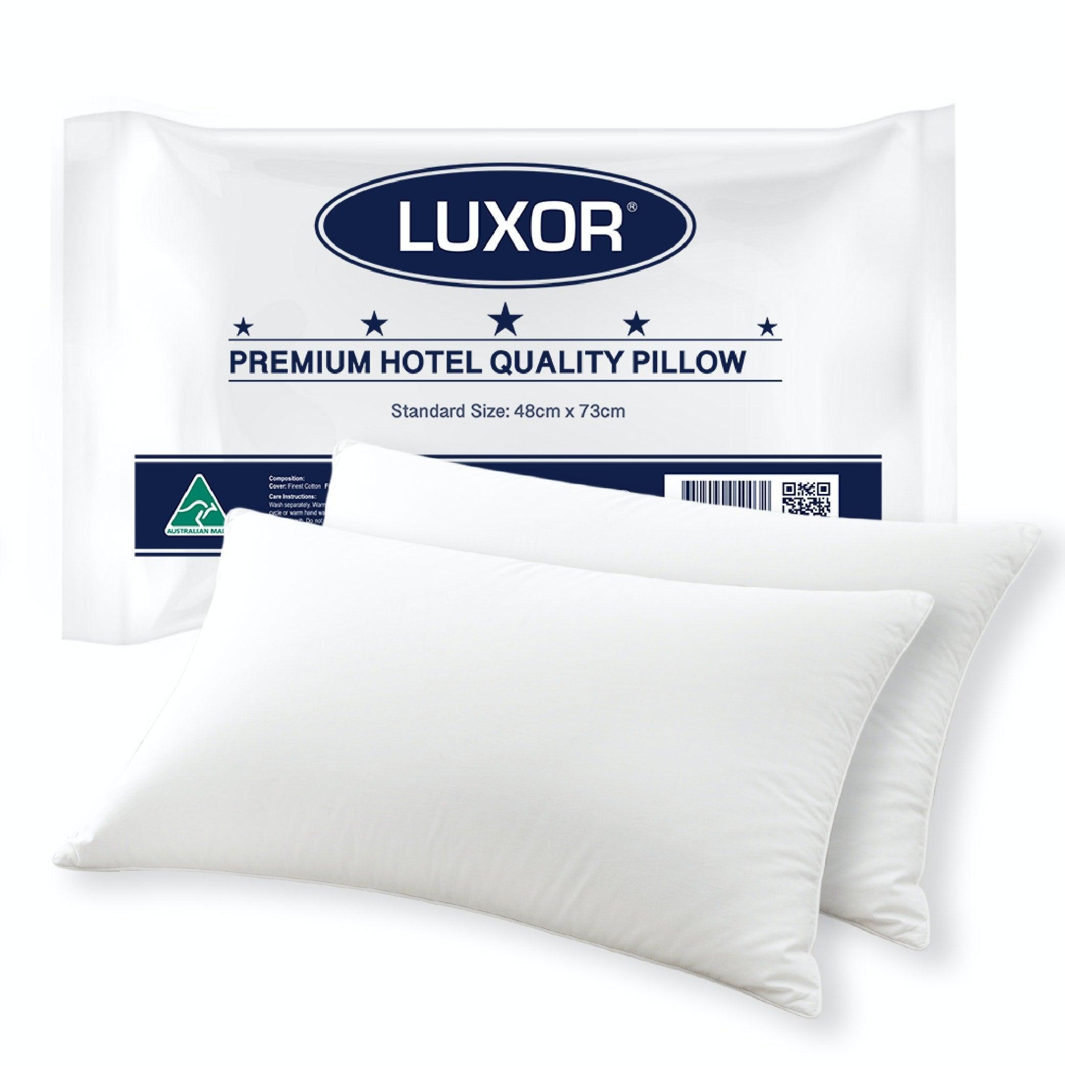 Luxor Australian Made Hotel Quality Pillow Standard Size Twin Pack - Harrogates