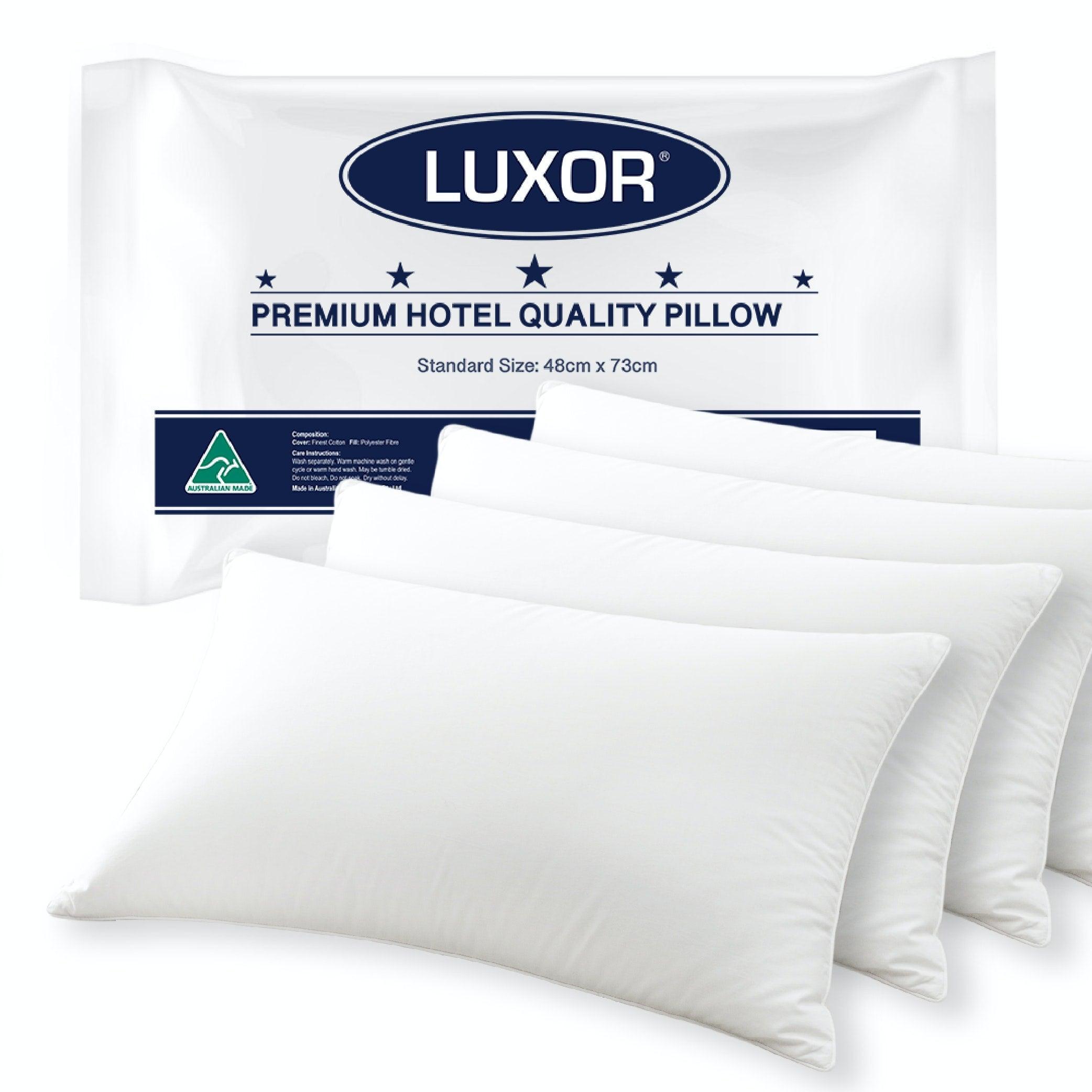 Luxor Australian Made Hotel Quality Pillow Standard Size Four Pack - Harrogates