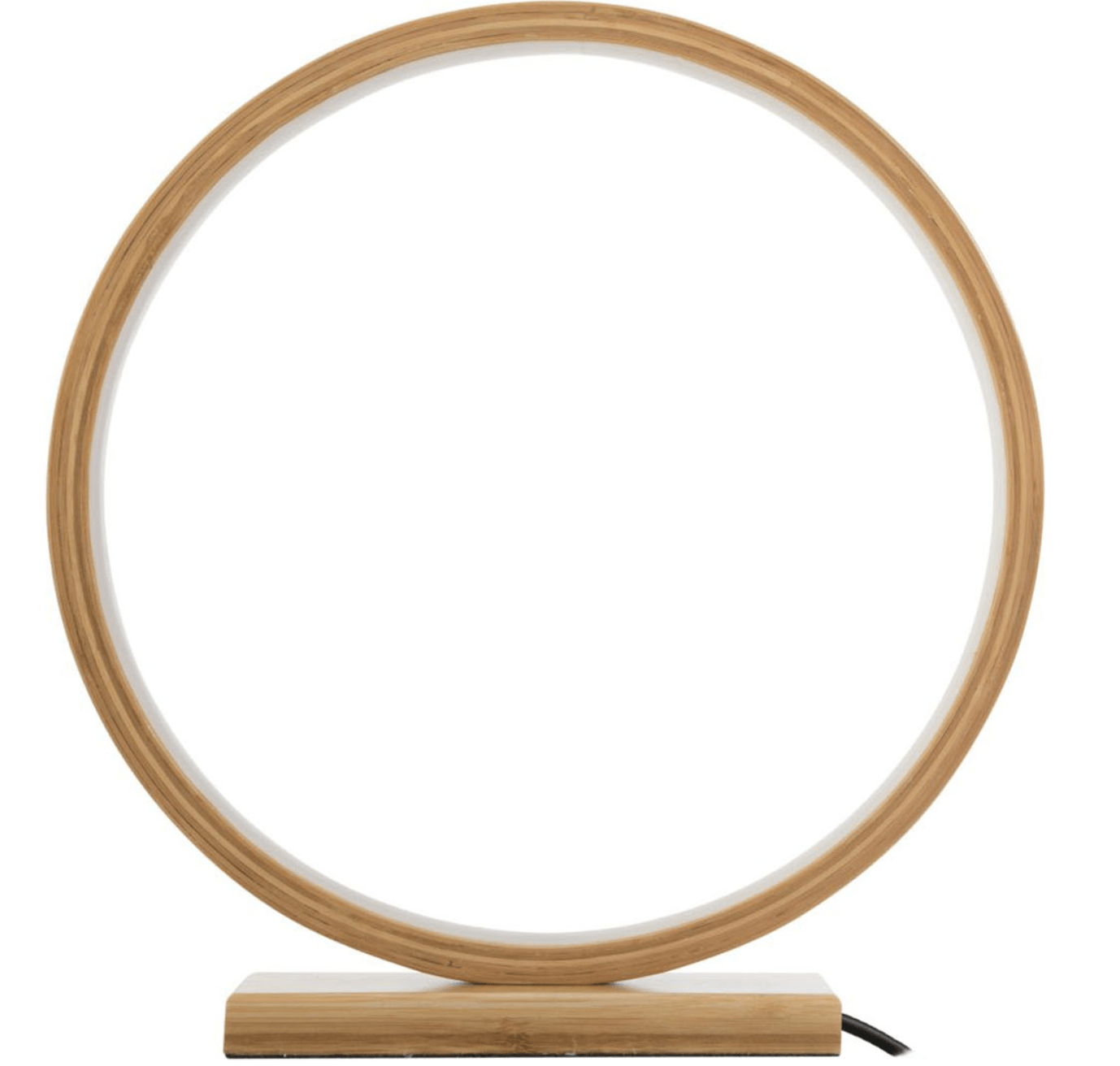 Bamboo Single Ring LED Lamp Light Modern Scandi Minimalistic - Natural - Harrogates